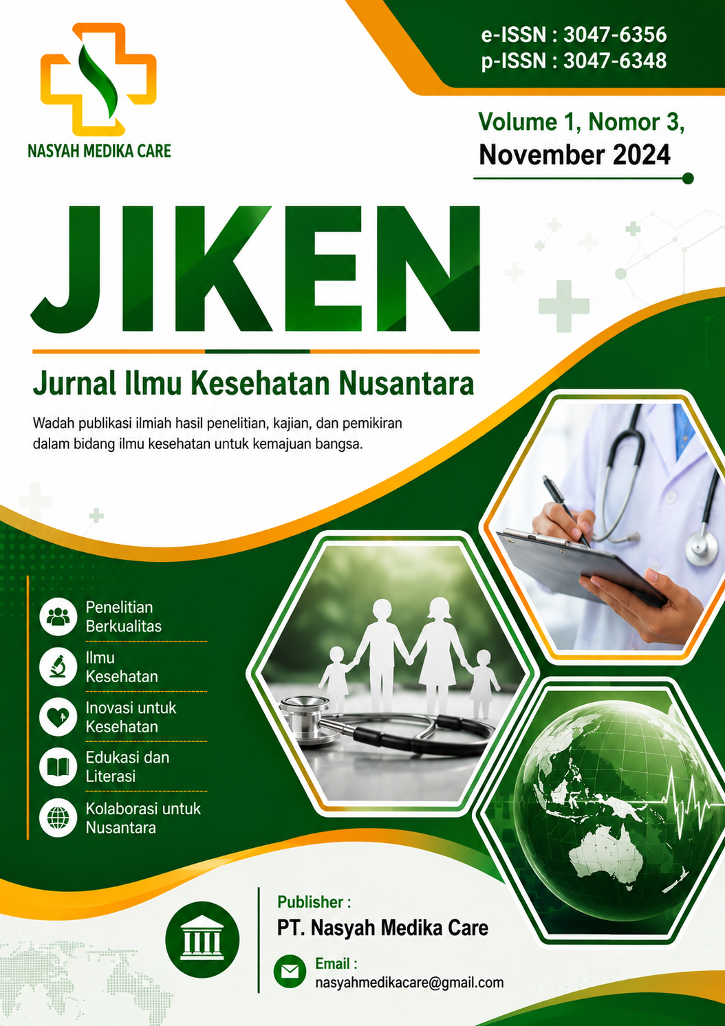 					View Vol. 1 No. 3 (2024): Jurnal Ilmu Kesehatan Nusantara
				